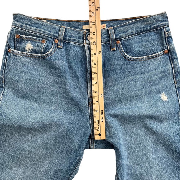 LEVI'S PREMIUM WEDGIE ANKLE JEANS Distressed Rigid Denim Women Size 31 - Picture 10 of 13